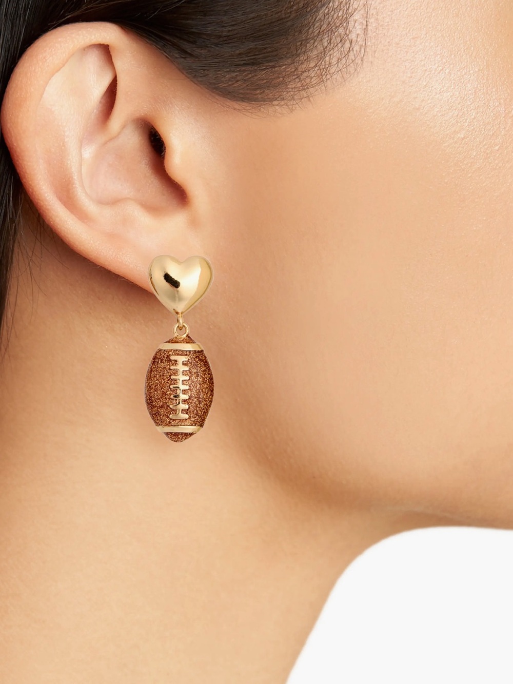 Brand New Baublebar Football Love Drop Dangle Earrings